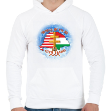 PRINTFASHION Ez itt az őshaza - Férfi kapucnis pulóver - Fehér férfi pulóver, kardigán