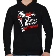 PRINTFASHION Ez lett a kib*aszott mesterművem - Férfi kapucnis pulóver - Fekete férfi pulóver, kardigán