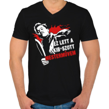 PRINTFASHION Ez lett a kib*aszott mesterművem - Férfi V-nyakú póló - Fekete férfi póló
