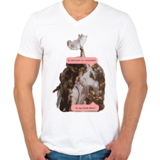 PRINTFASHION Ez majd szeretni fogja ezt a szerencsétlent - Cicás póló - Férfi V-nyakú póló - Fehér