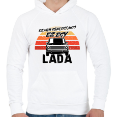 PRINTFASHION Ez nem csak egy autó ez egy LADA - Férfi kapucnis pulóver - Fehér