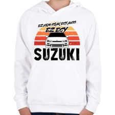 PRINTFASHION Ez nem csak egy autó ez egy SUZUKI - Gyerek kapucnis pulóver - Fehér gyerek pulóver, kardigán