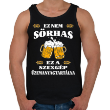 PRINTFASHION Ez nem sörhas! - Férfi atléta - Fekete atléta, trikó