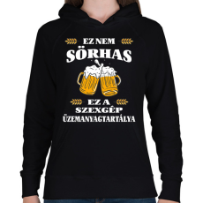 PRINTFASHION Ez nem sörhas! - Női kapucnis pulóver - Fekete