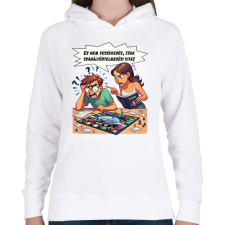 PRINTFASHION Ez nem veszekedés! - Női kapucnis pulóver - Fehér női pulóver, kardigán