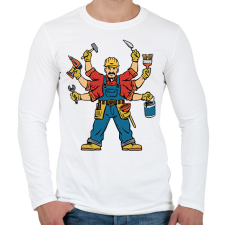 PRINTFASHION Ezermester - Férfi hosszú ujjú póló - Fehér férfi póló