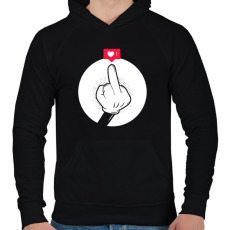 PRINTFASHION Ezt lájkold! - Férfi kapucnis pulóver - Fekete