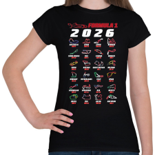 PRINTFASHION F1 2026 versenynaptár - Női póló - Fekete női póló