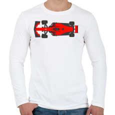 PRINTFASHION F1 Ferrari - Férfi hosszú ujjú póló - Fehér