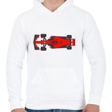 PRINTFASHION F1 Ferrari - Férfi kapucnis pulóver - Fehér