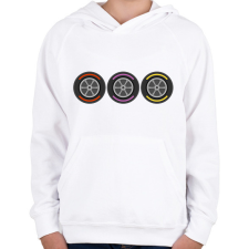 PRINTFASHION F1 gumik - Gyerek kapucnis pulóver - Fehér gyerek pulóver, kardigán