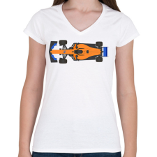 PRINTFASHION F1 McLaren - Női V-nyakú póló - Fehér női póló