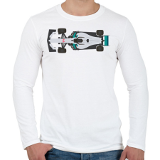 PRINTFASHION F1 Mercedes - Férfi hosszú ujjú póló - Fehér férfi póló