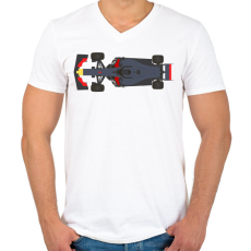 PRINTFASHION F1 Red Bull - Férfi V-nyakú póló - Fehér