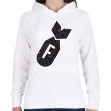 PRINTFASHION F bomb - Női kapucnis pulóver - Fehér női pulóver, kardigán
