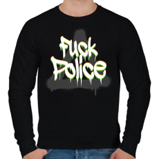 PRINTFASHION F*ck police - Férfi pulóver - Fekete