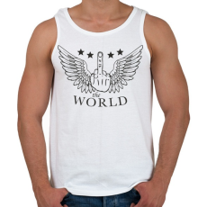 PRINTFASHION F*ck the world - Férfi atléta - Fehér