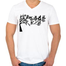 PRINTFASHION Fa - Férfi V-nyakú póló - Fehér férfi póló