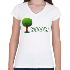 PRINTFASHION FA - Női V-nyakú póló - Fehér női póló