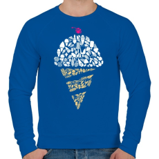 PRINTFASHION Fagyi - Férfi pulóver - Királykék