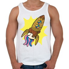 PRINTFASHION Fagyi rakéta - Férfi atléta - Fehér