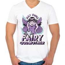 PRINTFASHION Fairy grandmother - Férfi V-nyakú póló - Fehér férfi póló