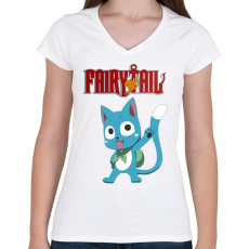 PRINTFASHION Fairy Tail - Női V-nyakú póló - Fehér