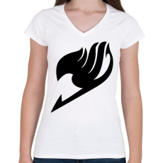 PRINTFASHION Fairy Tail szimbólum - Női V-nyakú póló - Fehér