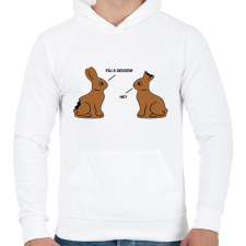 PRINTFASHION Fáj a seggem - Férfi kapucnis pulóver - Fehér férfi pulóver, kardigán