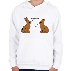 PRINTFASHION Fáj a seggem - Gyerek kapucnis pulóver - Fehér