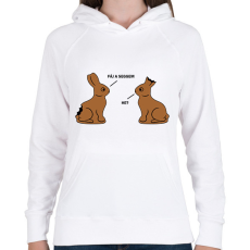 PRINTFASHION Fáj a seggem - Női kapucnis pulóver - Fehér