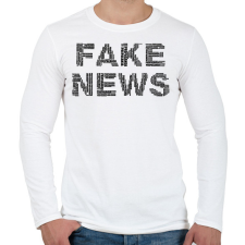 PRINTFASHION FAKE NEWS - Férfi hosszú ujjú póló - Fehér férfi póló