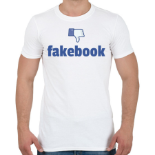 PRINTFASHION fakebook - Férfi póló - Fehér férfi póló