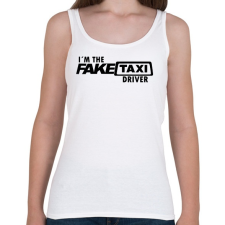 PRINTFASHION Faketaxi Driver - Női atléta - Fehér női trikó