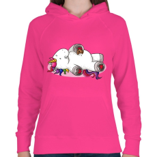 PRINTFASHION Falánk egyszarvú - Női kapucnis pulóver - Fukszia