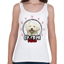 PRINTFASHION Falatnyi öröm - Máltai selyemkutya - Női atléta - Fehér női trikó