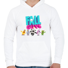 PRINTFASHION Fall Guys - Férfi kapucnis pulóver - Fehér