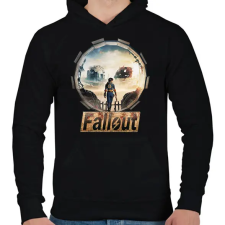 PRINTFASHION Fallout - Férfi kapucnis pulóver - Fekete férfi pulóver, kardigán