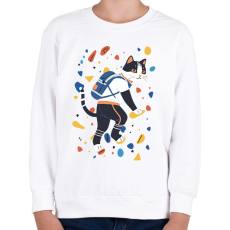 PRINTFASHION Falmászó macska - Gyerek pulóver - Fehér