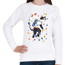 PRINTFASHION Falmászó macska - Női pulóver - Fehér