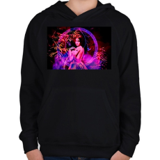 PRINTFASHION fantasy portré - Gyerek kapucnis pulóver - Fekete