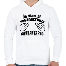 PRINTFASHION Fantasztikus karbantartó - Férfi kapucnis pulóver - Fehér férfi pulóver, kardigán