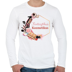 PRINTFASHION Fantasztikus Kozmetikus - Férfi hosszú ujjú póló - Fehér