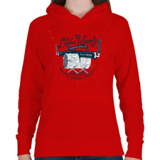 PRINTFASHION Fanyűvők - Női kapucnis pulóver - Piros női pulóver, kardigán