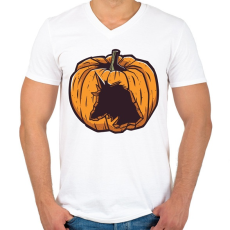 PRINTFASHION Faragott tök - Férfi V-nyakú póló - Fehér