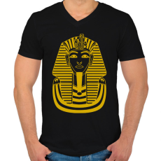 PRINTFASHION fáraó - Férfi V-nyakú póló - Fekete