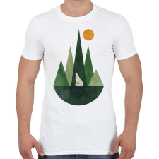 PRINTFASHION Farkas és a hegyek 4 - Férfi póló - Fehér férfi póló