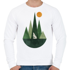 PRINTFASHION Farkas és a hegyek 4 - Férfi pulóver - Fehér