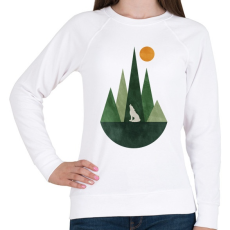 PRINTFASHION Farkas és a hegyek 4 - Női pulóver - Fehér