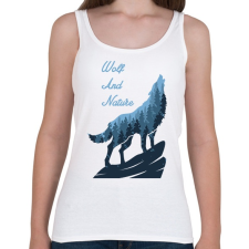 PRINTFASHION Farkas és a természet - Női atléta - Fehér női trikó